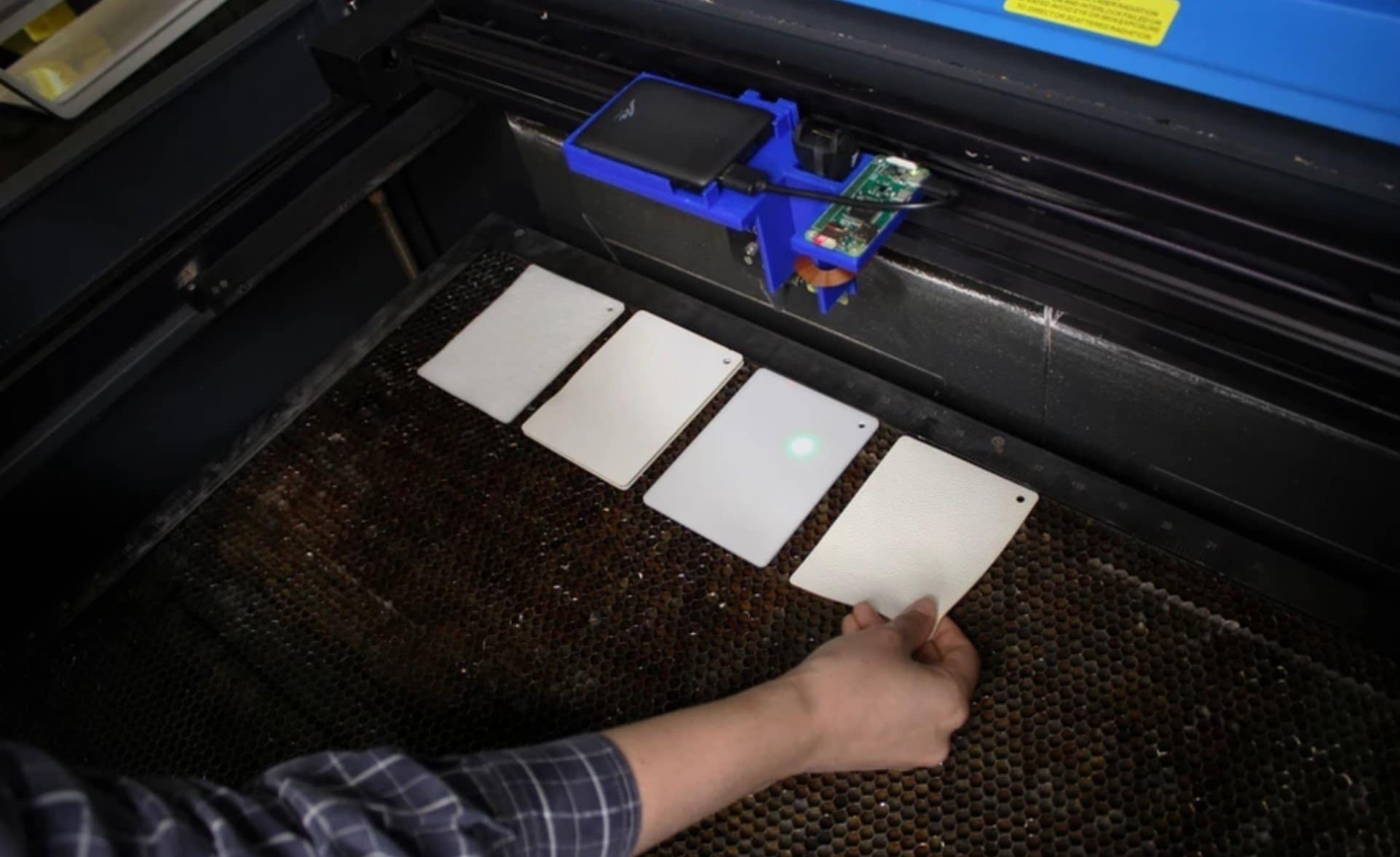 The SensiCut system will automatically detect the material before laser cutting