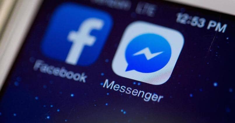 Facebook and messenger application on a mobile
