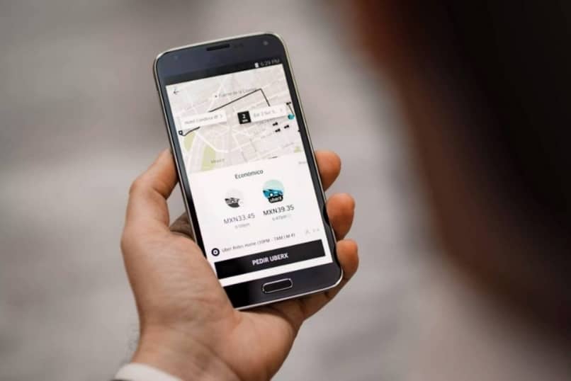 route for the uber from a mobile