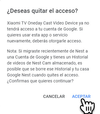 remove google app account access