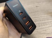 Baseus GaN2 Pro charger test.  Four ports and a full 100 watts of power at your fingertips