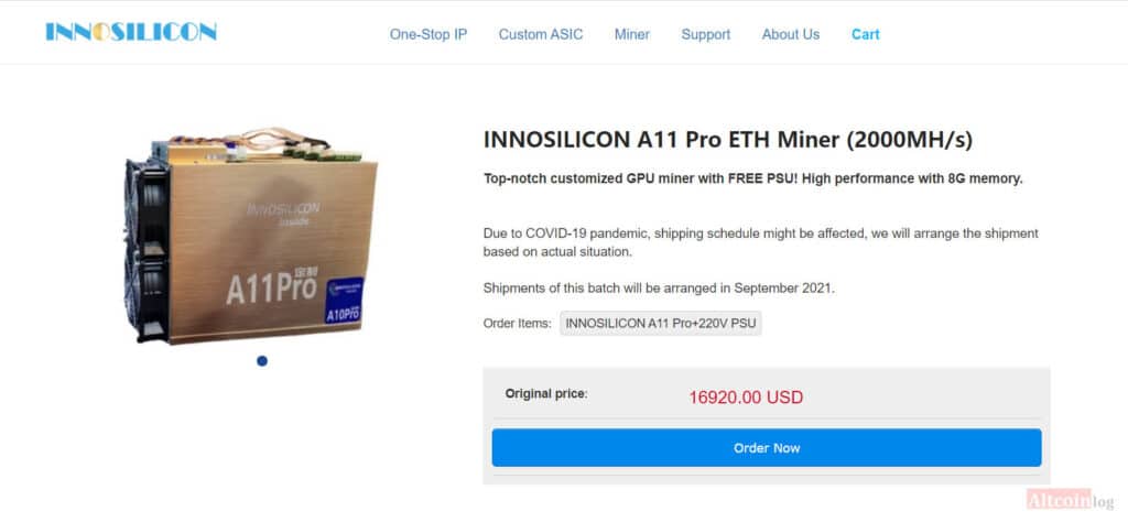 Asic Innosilicon A11 Pro review: features and profitability