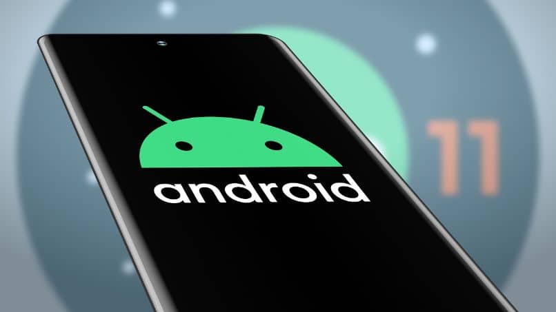 logo 3d de android en verde y gris