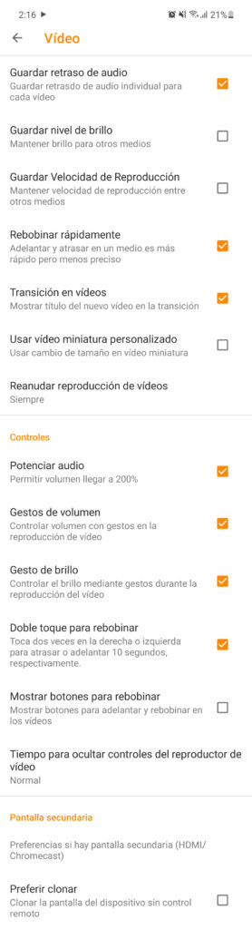 video settings vlc preferences