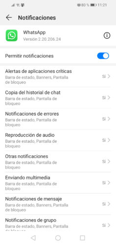 notifications whatsapp types