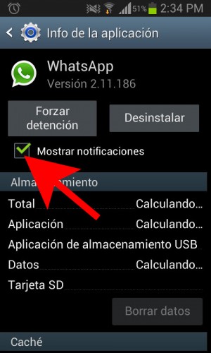 remove wasap notifications