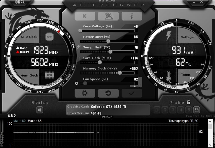 Overclocking GTX 1080 TI on Windows for Ethereum Mining in MSI Afterburner