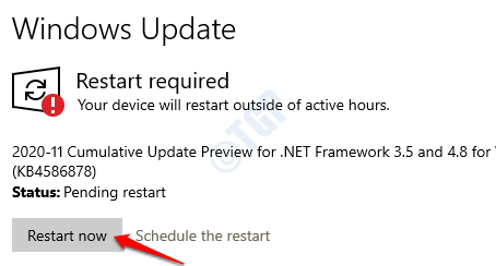 4 Restart Windows update now
