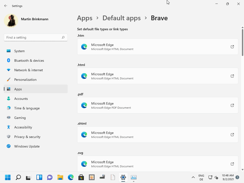Windows 11 sets default apps