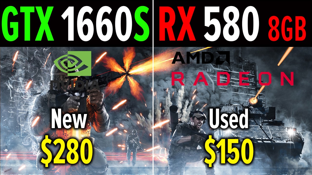GTX 1660 Super vs RX 580 8GB.  Tests