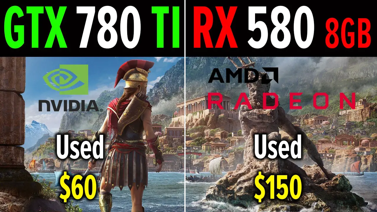 Comparison of GTX 780 TI vs RX 580 8GB with FX 8350 4.5GHz CPU