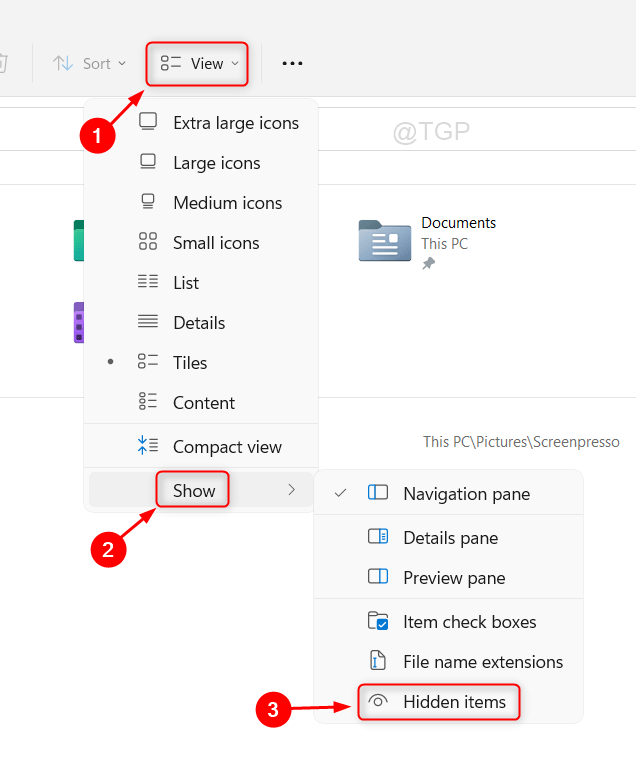 Show Hidden Items File Explorer Min