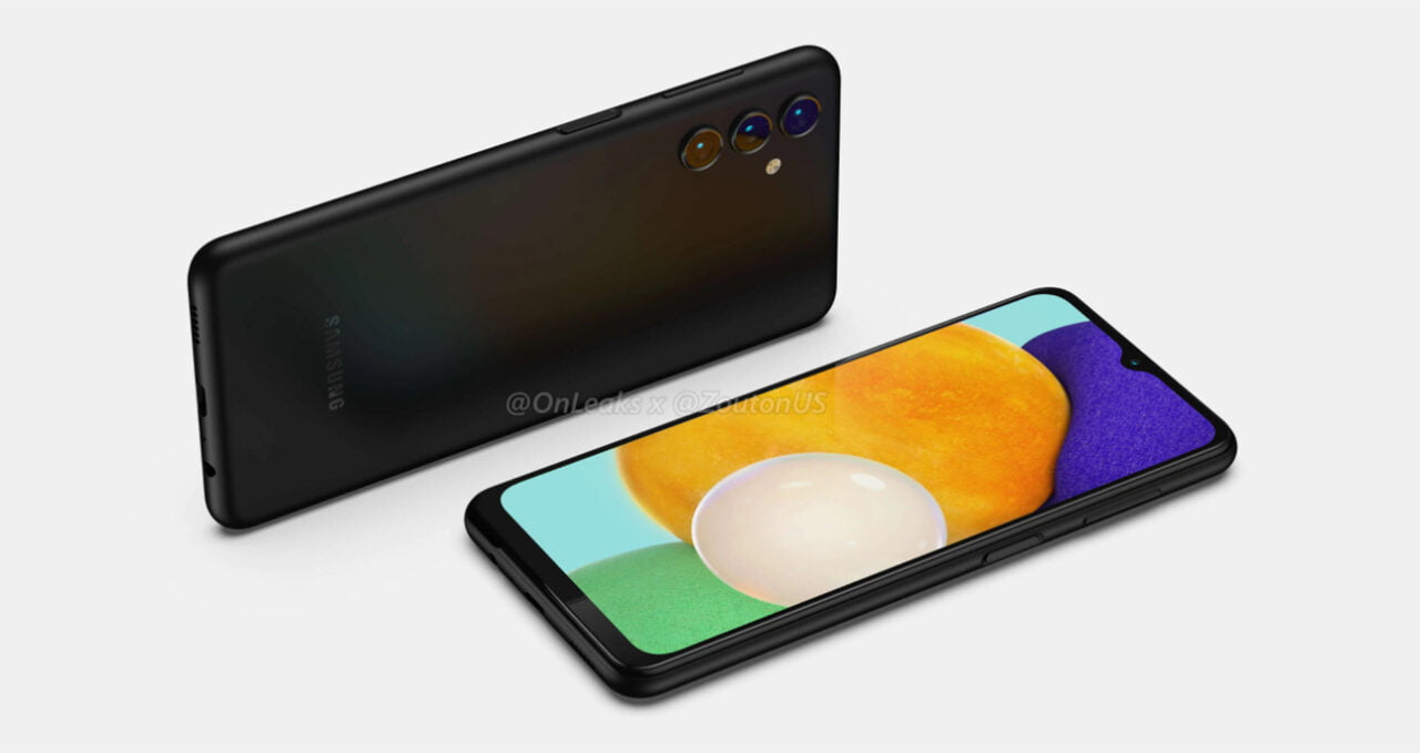 Galaxy A13 5G poses on renderings