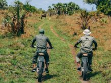 The first such anti-poaching patrols in Africa.  Electric motorbikes in action