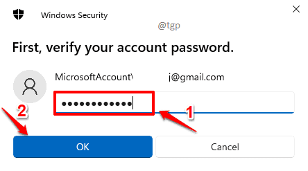 5 Enter the optimized password