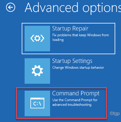 Advanced Options Startup Repair Startup Settings Command Prompt Min.