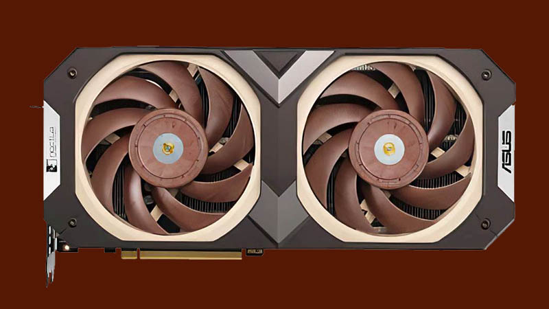 The Asus RTX 3070 Noctua is filtered, with the classic colors of the Austrian brand