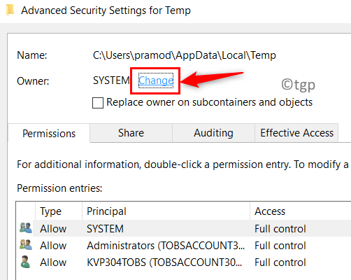 Advanced security settings Temperature change Min.
