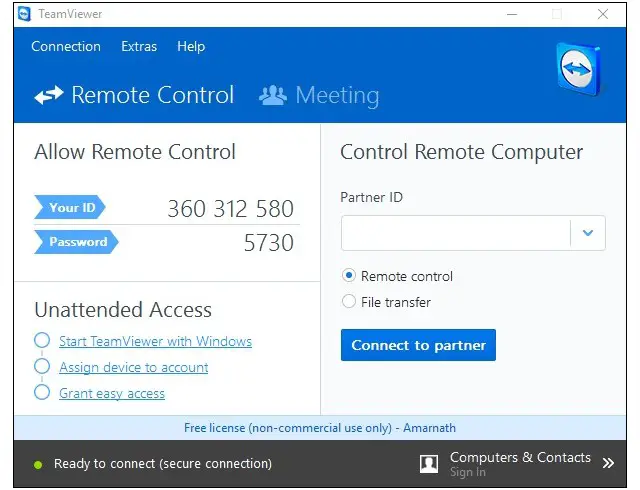 Download TeamViewer to your PC