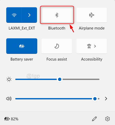 Bluetooth desde Action Center Win11