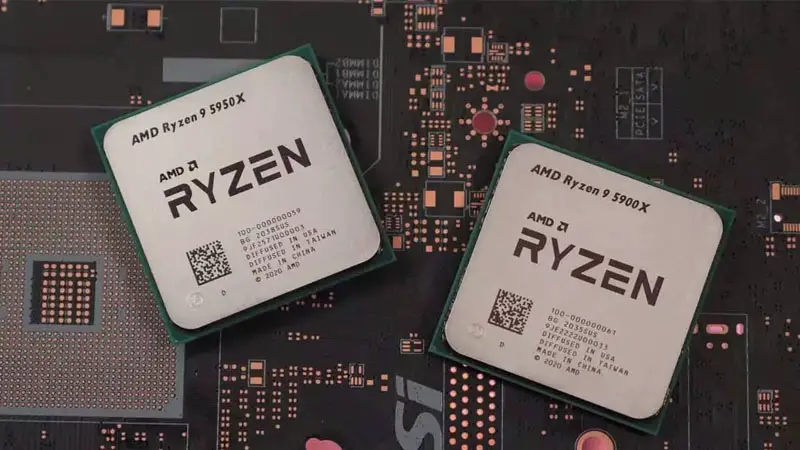 The AMD Ryzen 9 5900X with B2 stepping has lower consumption and temperature