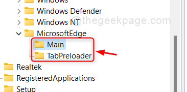 Preloader keys of the main Win11 tab