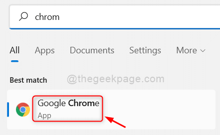 Open Google Chrome Win11