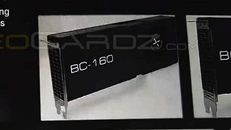 The AMD BC-160, a new mining GPU with 72MH / s hashrate in ETH, is filtered
