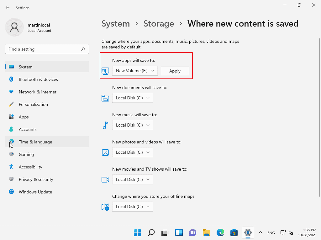 new folder to save windows 11