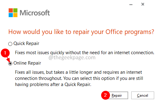Ms Office Online Repair