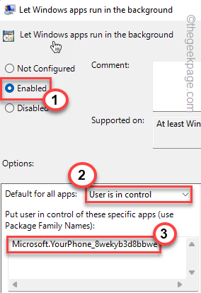 Users have Min control.