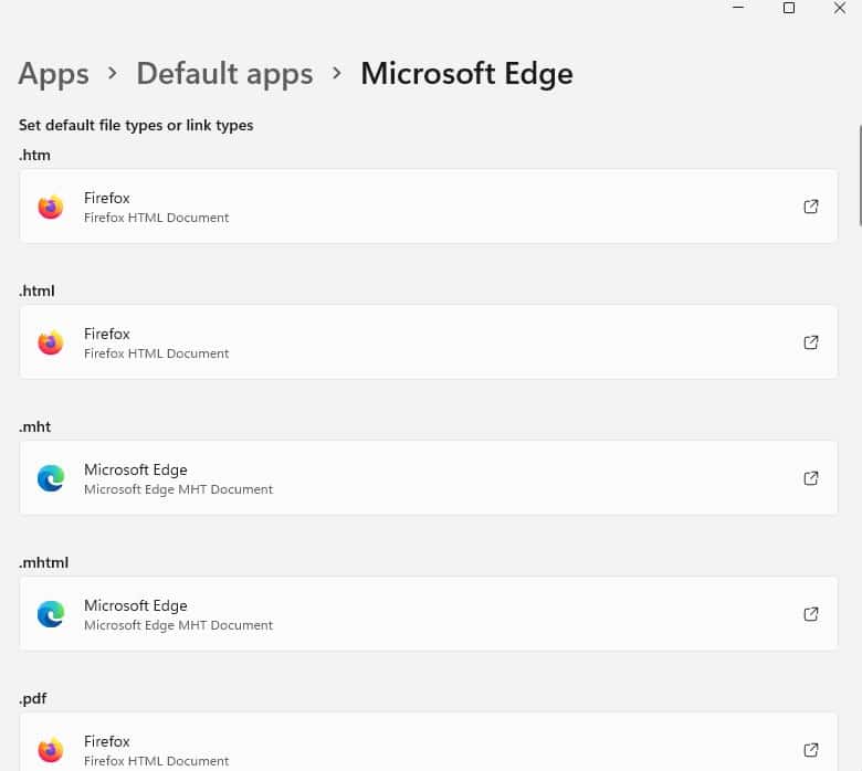 Windows 11 default app settings