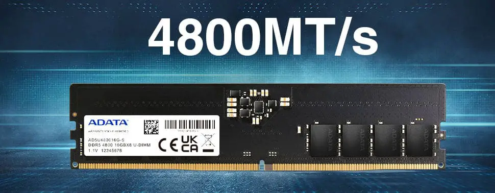 ADATA launches its DDR5 4800MT / s RAM modules up to 32GB -