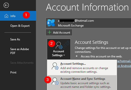Account settings and sync
