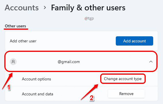 2 Change the optimized account type