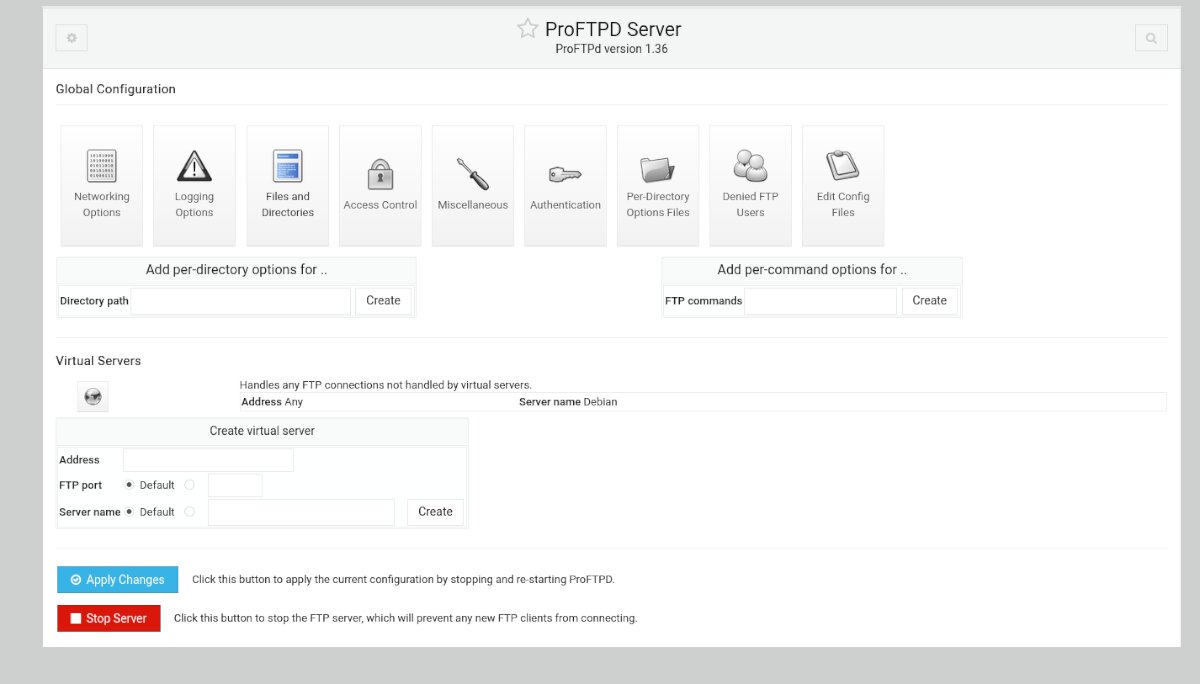 How to configure an FTP server in Ubuntu with Webmin