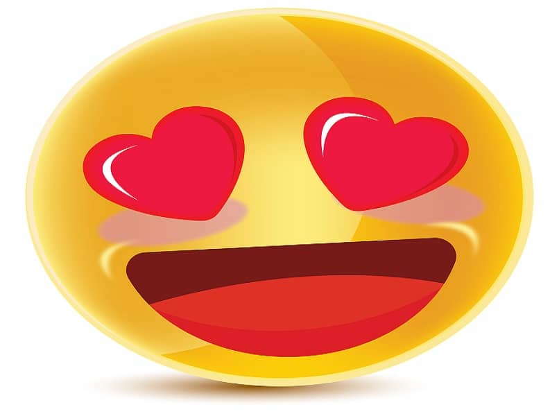 emoji with a very in love face