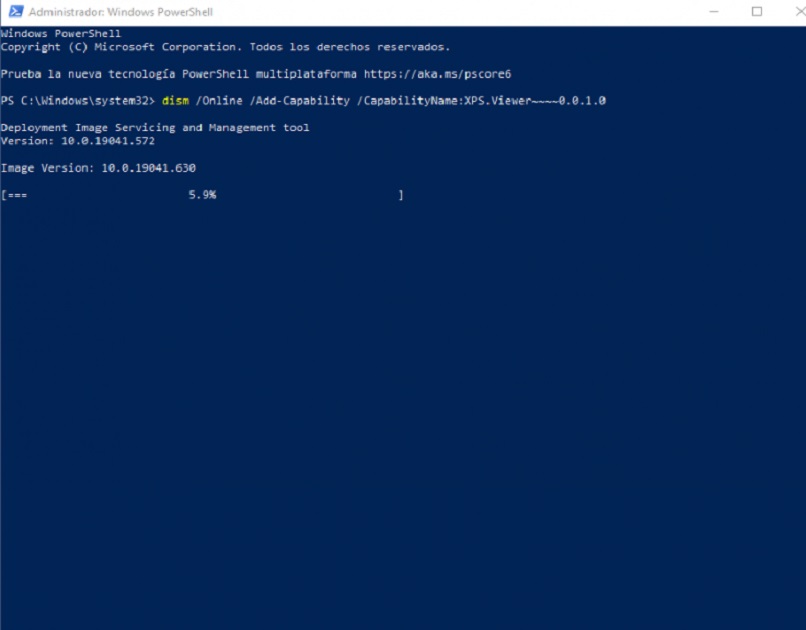 powershell command for xps