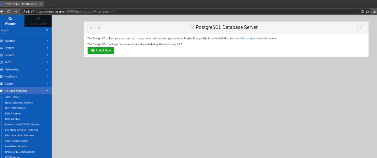 How to configure a PostgreSQL database server with Webmin on Ubuntu Server