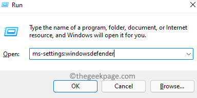 Windowsdefender en ejecución mínima