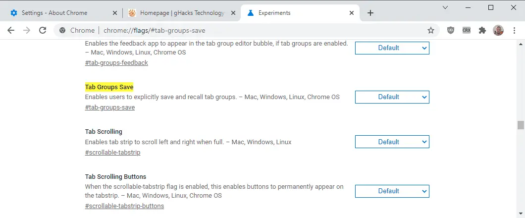 save Chrome tab groups