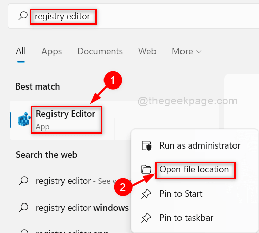 Open the File Location Registry Editor (1)