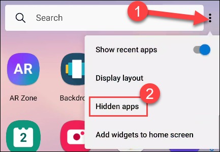 Select hidden apps