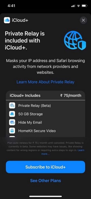 Enable iCloud Private Relay