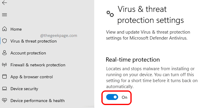 4 Real-time protection enabled optimized