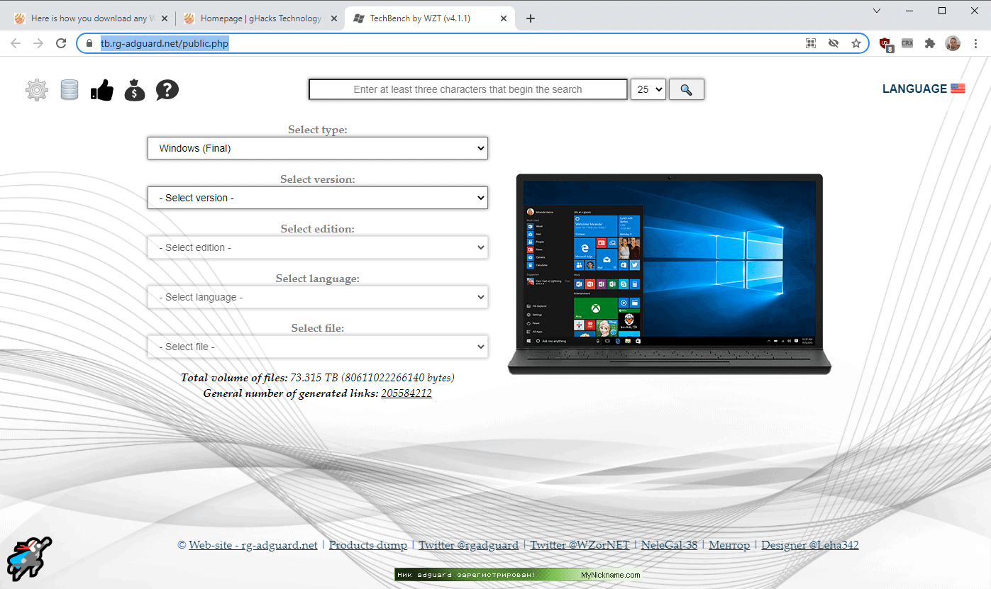 download techbench windows 11 website
