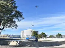 A drone with an electronic nose checked the smell from the sewage treatment plant