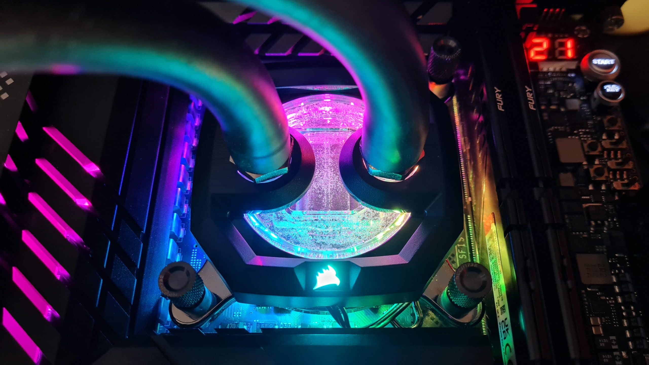 Cooling off for Alder Lake - Corsair XC7 RGB PRO LGA 1700 water block in the stress test with the Intel Core i9-12900K OC