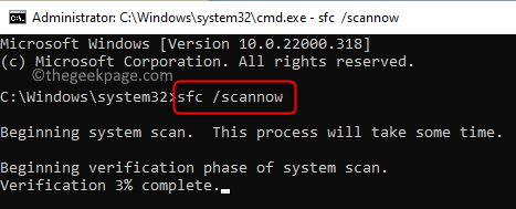 Scan SFC Min Command Prompt