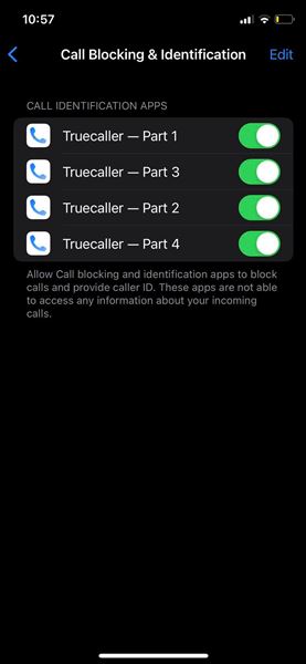 Enable all options for TrueCaller